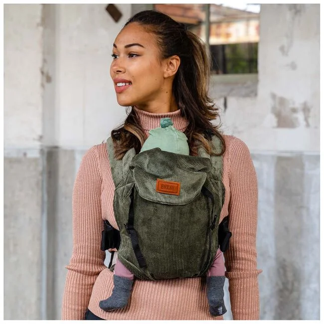 draagzak click classic pro ribbed velvet moss green