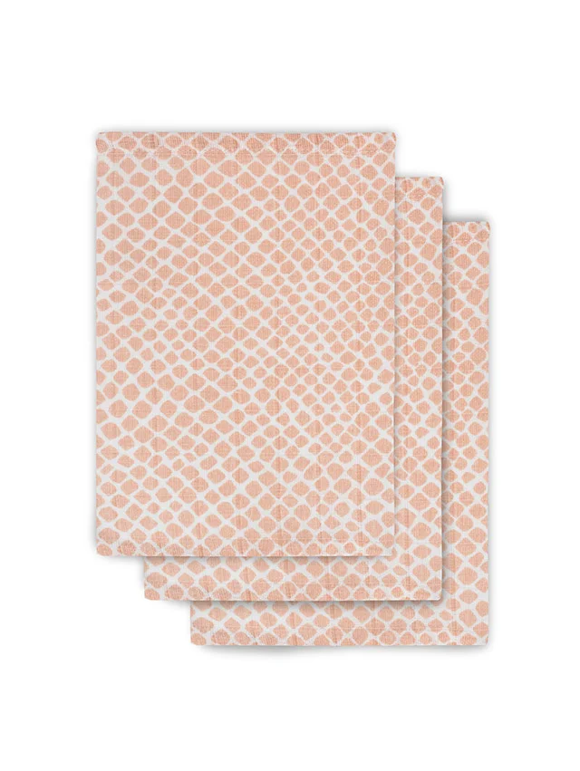 Hydrofiel washandje Snake pale pink 3pack