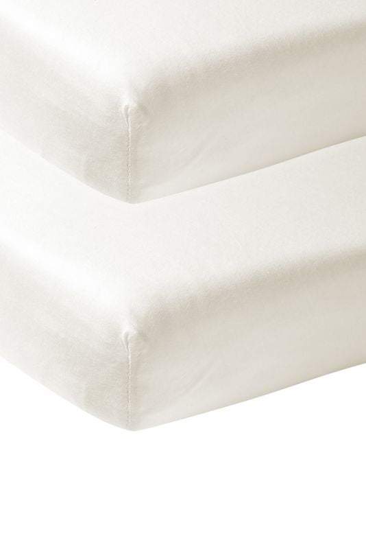 Jersey Hoeslaken 2-Pack - Offwhite - 60x120cm