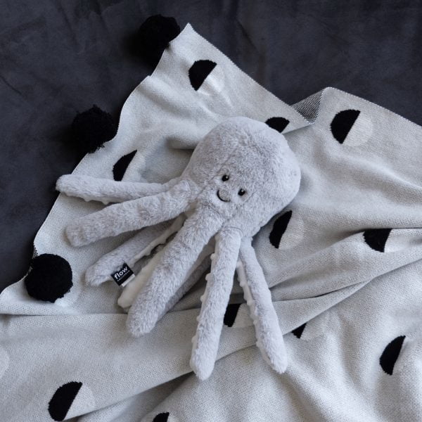 Hartslagknuffel Olly de octopus - grijs