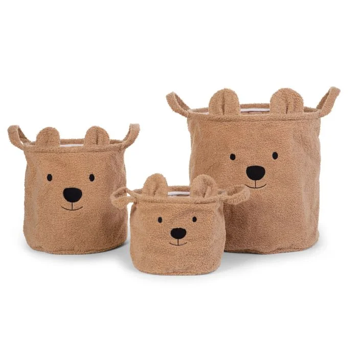 teddy opbergmand beige – set van 3